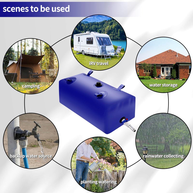 ZXZYHFTY Large Capacity Water Storage Bladder Containers  Bladder Tank for Drought Resistance  Fire Prevention  Emergency Water  Agricultural Irrigation Outdoor (110L/29Gal  Blue) - Image 4